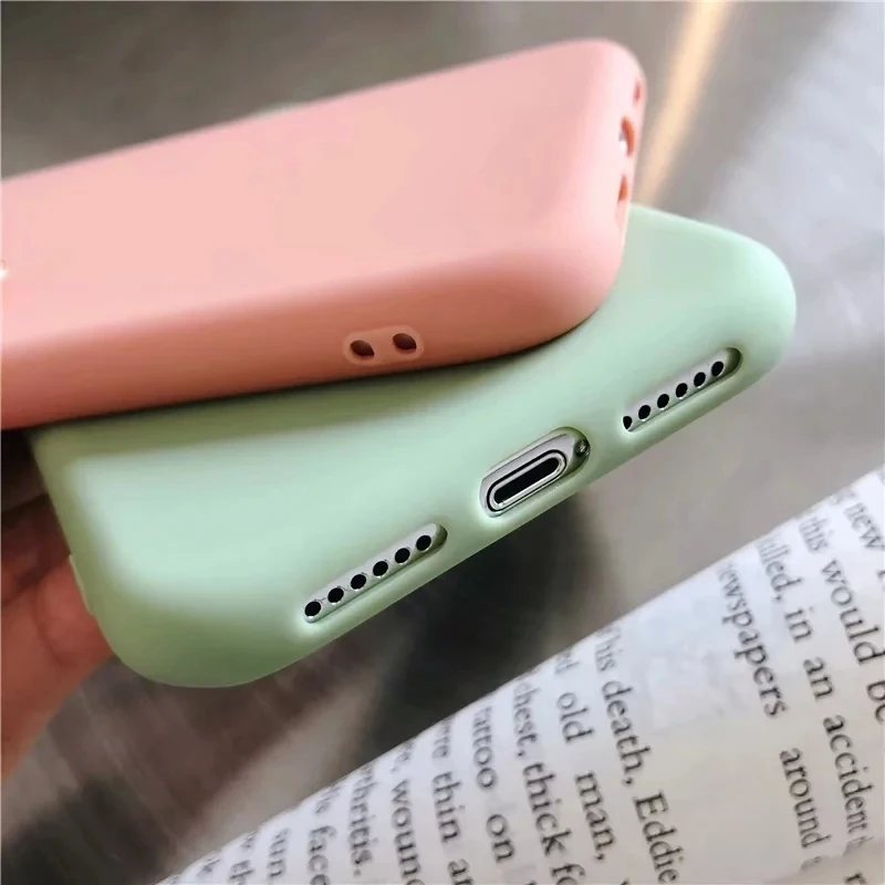 For IPhone X XR And IPhone 6s 6 7 8 Plus 6Plus 7Plus 8Plus Cute Candy NO Logo Cover 2019 Original Liquid Soft TPU Silicone Case 