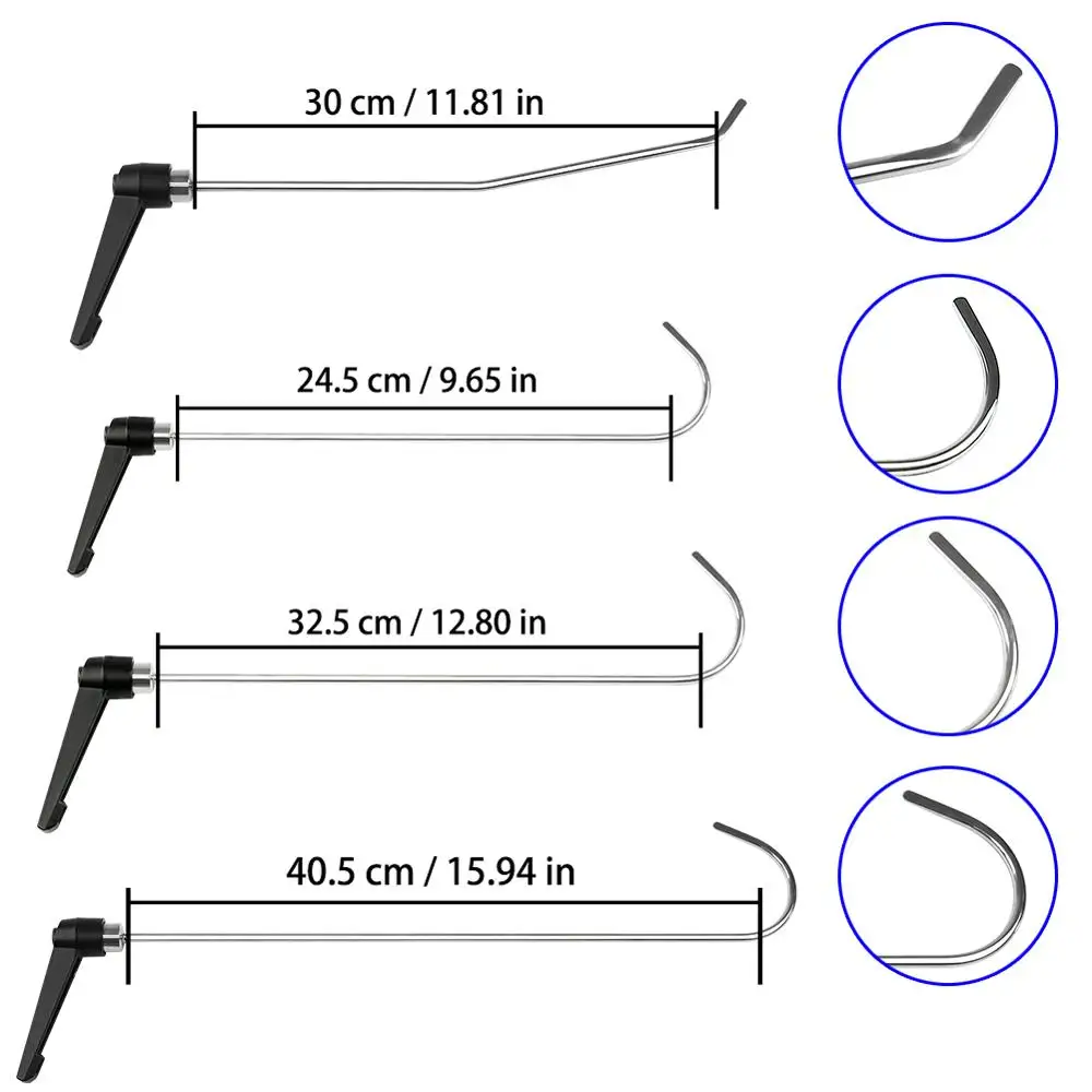 

4pc New Designly PDR Rod Hooks Perfect for Door Dings Hail Repair and Dent Removal Dent Repair Tool Set