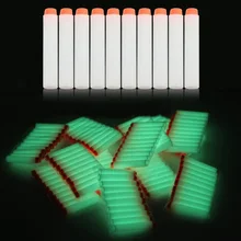 10pcs Fluorescent Soft Bullets Glow in Dark 7 2cm Refill Darts Toy Gun Bullets for glow