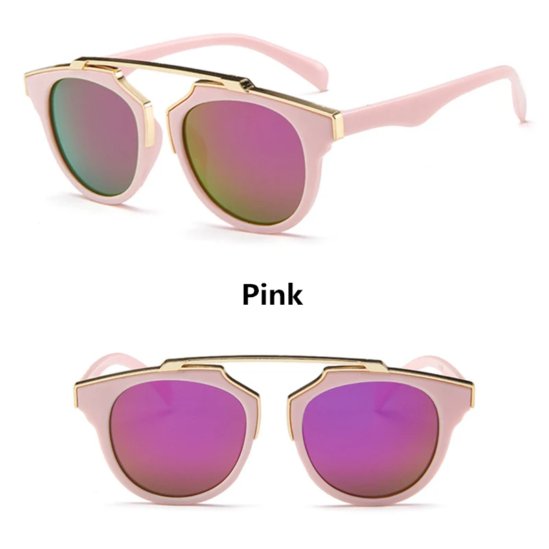 Kocotree, модные детские солнцезащитные очки для мальчиков, фирменный дизайн, детские солнцезащитные очки, Детские милые металлические солнцезащитные очки, UV400 Oculos de grau - Цвет линз: pink