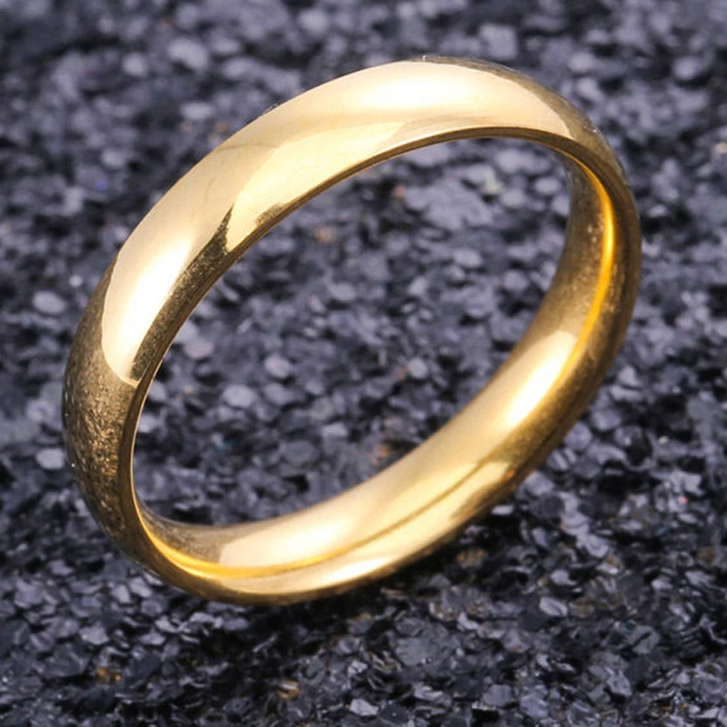 Latest Fashion Fortunately Rose Gold Women Men Polished Stainless Steel Ring Convention Jewelry Wedding Band Ring Valentine Gift
