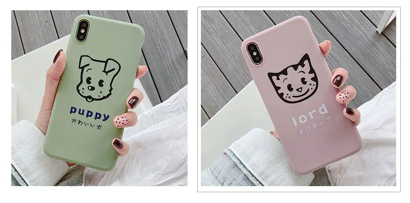 Dog Cat TPU Case For iPhone 8 8plus 7 7 Plus Phone Case Cute Silicone For iphone 6 s 6s Plus X XR XS Max Cases Cover Coque Bag (15)