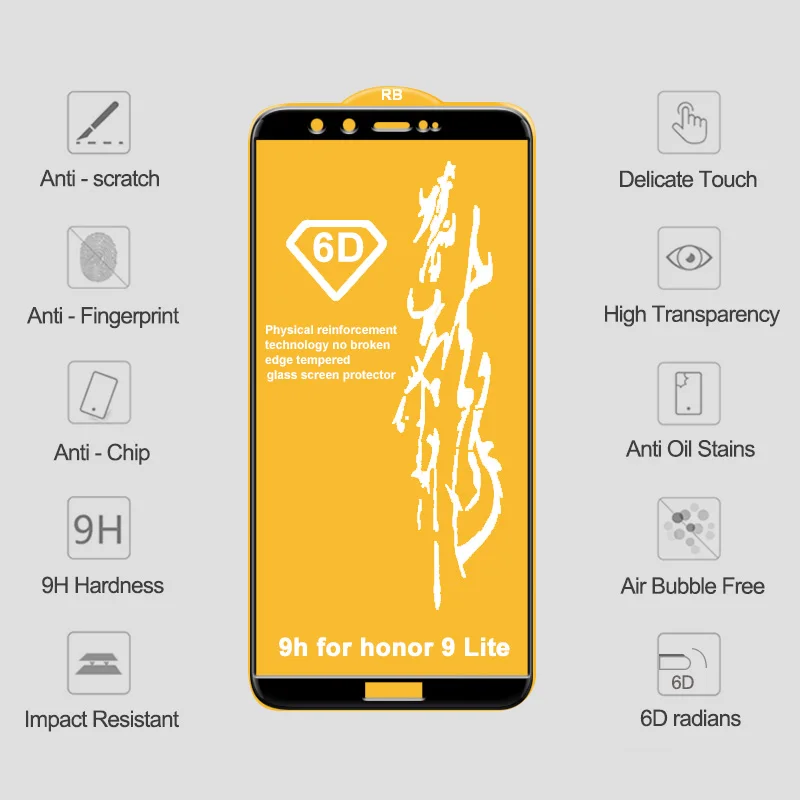 6D стекло для huawei Honor 10 Lite 20 Pro 9 8X 9X Защитная пленка для экрана 8A 8X стекло для Honor 20 10 Lite 9 10i 20i стекло