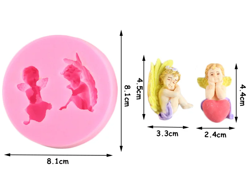Ангел детские силиконовые формы Шоколадные помадные формы вечерние DIY украшения торта инструменты Конфеты Смолы глины формы Полимерная глина мыло плесень