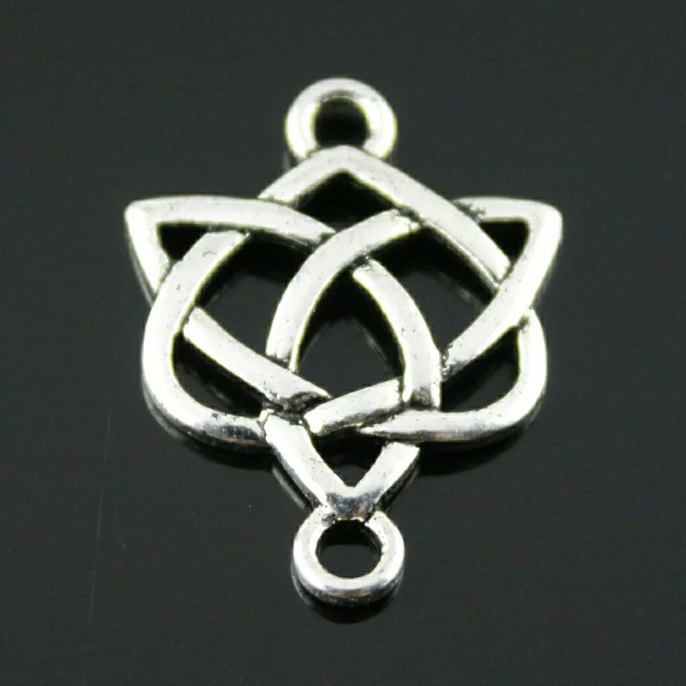 

Triquetra Knot Symbols Connector Charms DIY Alloy Jewelry Findings Antique Silver Color 25x19mm 10Pcs/Lot