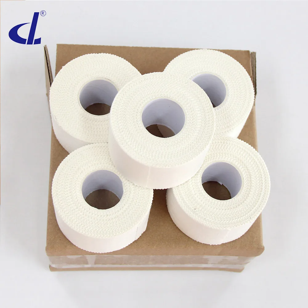 Cotton Sports tape No elasticity 5 Rolls 3.8cm x 10m For Athlete Protection and Wrapping Strapping taping Fix Leg Socks Wrist