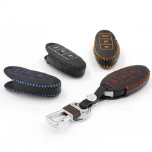 Brand New Высокое качество Натуральная Кожа Дистанционного Управления Ключа Автомобиля Чехол кошелек Сумка Обложка Для Nissan March/Tiida/LIVINA