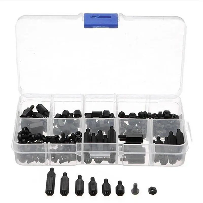 

WINOMO 180pcs M3 Nylon Hex Spacer Screws Nuts Standoffs Kit Set