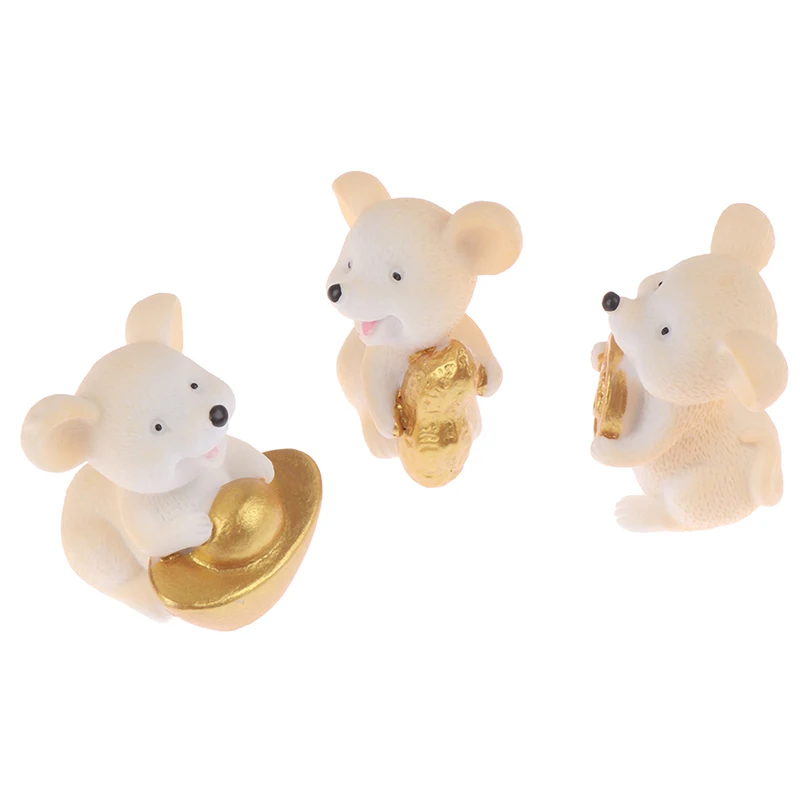 Lucky Fortune мультяшная мышь сказочная садовая миниатюрная слитка Золотая монета Kawaii