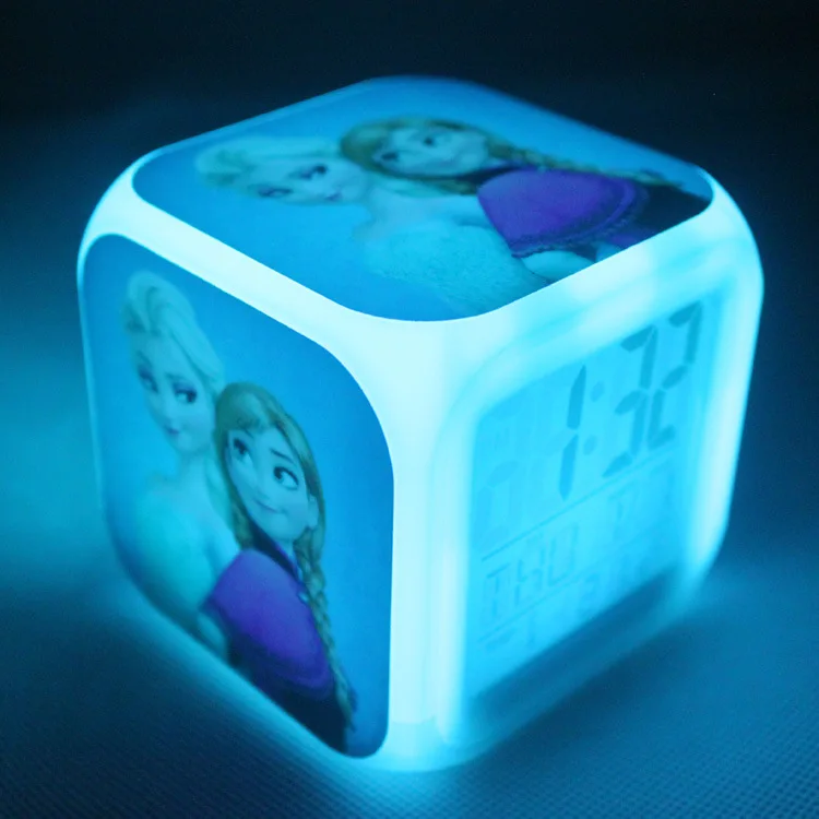 Disney FROZEN Elsa Ann Мультфильм светодиодный сенсорный будильник для студента мальчик девочка взрослый прикроватный будильник