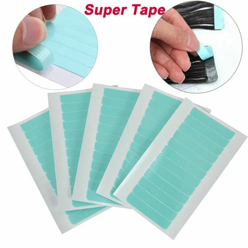 60pcs Lace Front Hair System Tape Bonding Toupee Hairpiece Hair Extensions Tape Adhesive Glue Strips Wig Tape Double Sided Shape