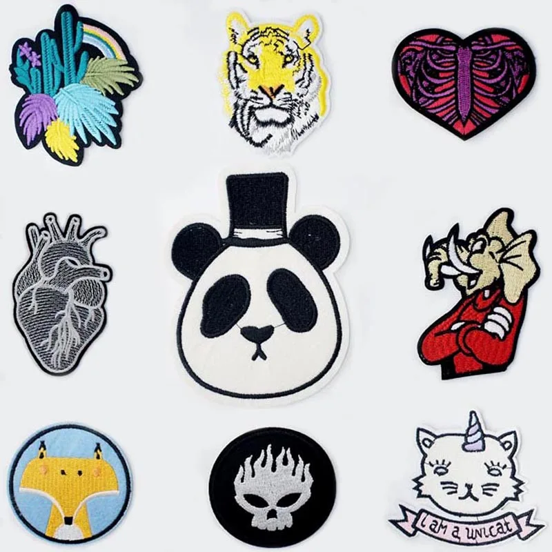 Стеганая одежда с рисунком из мультфильма Zoo Iron прошитая шов украшение ткани для