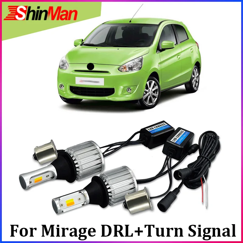 

ShinMan Two-Color Car daytime running lights drl Day Light Turn light Turn Signal Light For Mitsubishi Mirage 2000-2015
