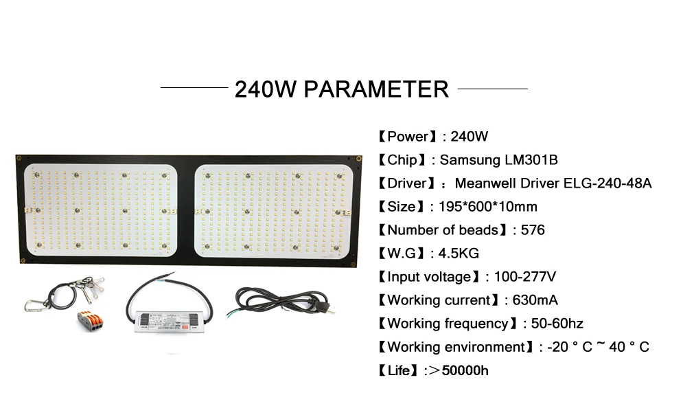 Светодиодный светильник для выращивания, квантовая доска для комнатной цветочной лампы Вег, полный спектр SAMSUNG LM301B чип 3000K 120W 240W Meanwell Driver