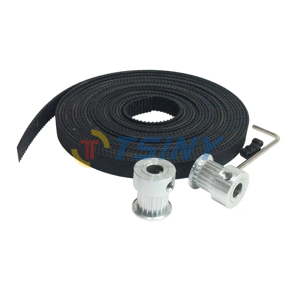 

HTD 3D Printer GT2 2 Meters Open Ended Timing Belt Width 9mm and 2GT 16 Teeth Aluminium Transmission Pulley Bore 5mm Pitch 2mm