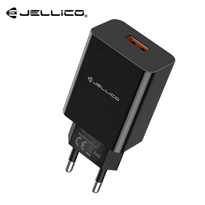 Jellico 18 Вт Быстрая зарядка 3,0 Быстрая зарядка для мобильных телефонов usb настенное зарядное устройство ЕС адаптер для iphone samsung S9 Xiaomi Mi 8 huawei mate - Тип штекера: Black