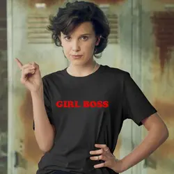 BLWHSA Girl Boss красный с принтом букв футболка Для женщин летние шорты рукава фестиваль наряд с надписью футболки смешно Ретро Хиппи Костюмы