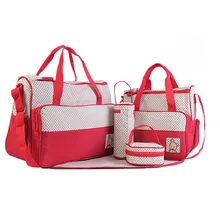 5pcs/set Multifunction Baby Diaper Bag Suits for Mom Baby Bottle Holder Mother Mummy Stroller Maternity Nappy Bags Sets senior multifunction baby bottle