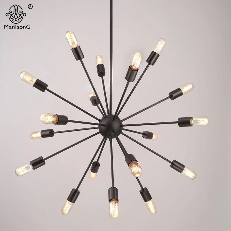 

Iron Art Design Vintage Style Industrial Black Pendant Lights Loft E27 90~260V AC Lamps For Bar Cafe Home Decoration Lighting