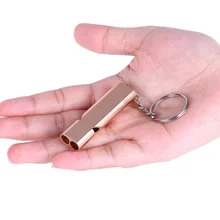 Мини свисток алюминиевый сплав брелок Открытый выживания свисток двойной трубы высокий децибел Открытый аварийный брелок-свисток Newes