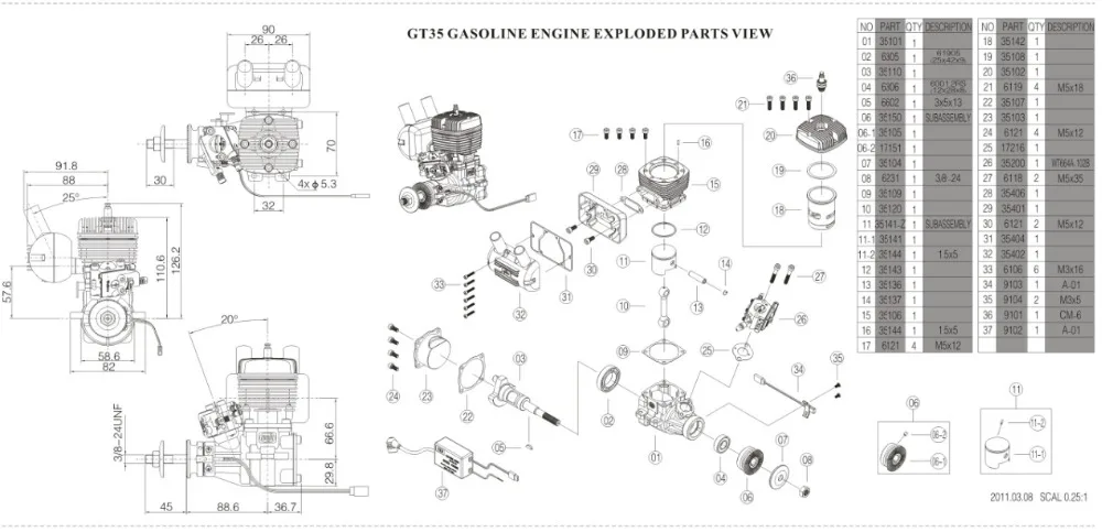 NGH GT35 35CC бензин/бензиновый двигатель для модели RC