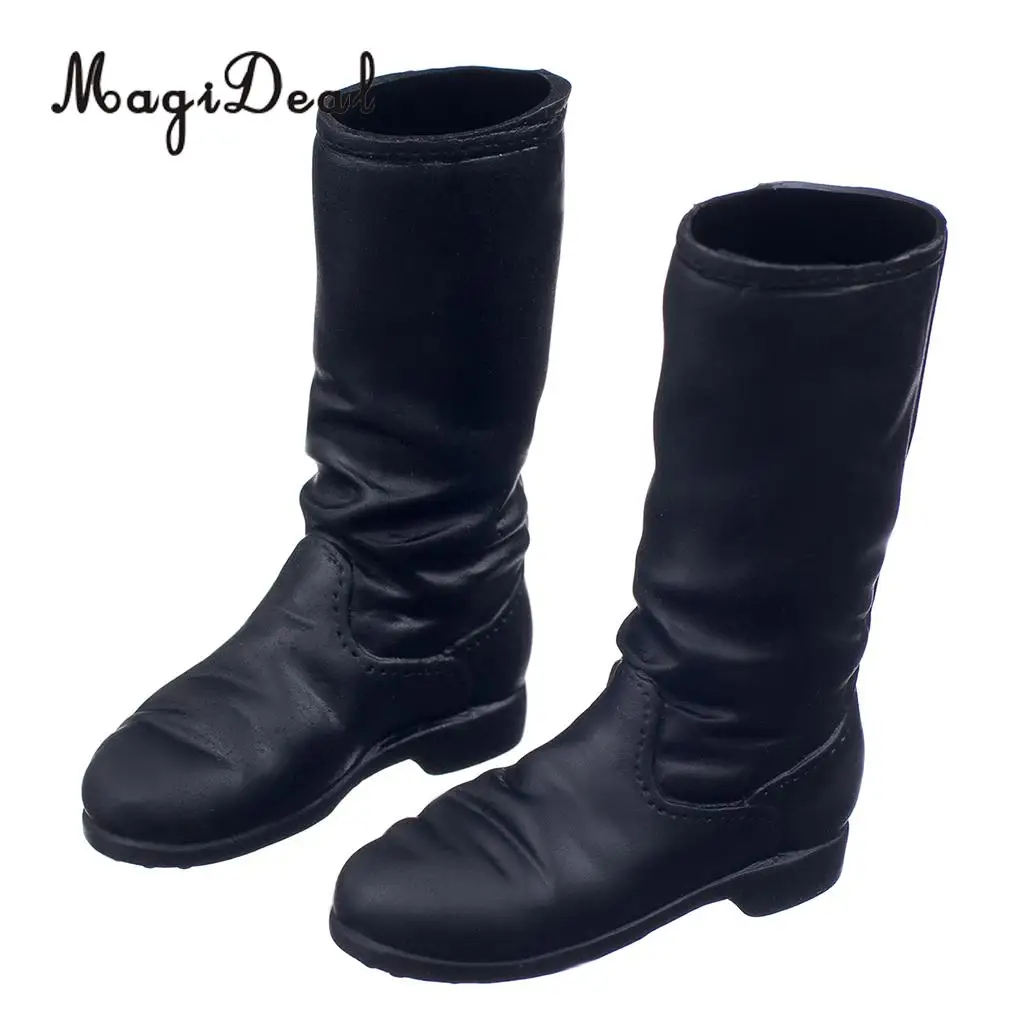 MagiDeal Hot Sale 1Pair 1/6 Scale Rubber Flat Long Boots Shoes For 12 Inch Female Figure Body Dolls Party Daily Wear Acce Gifts