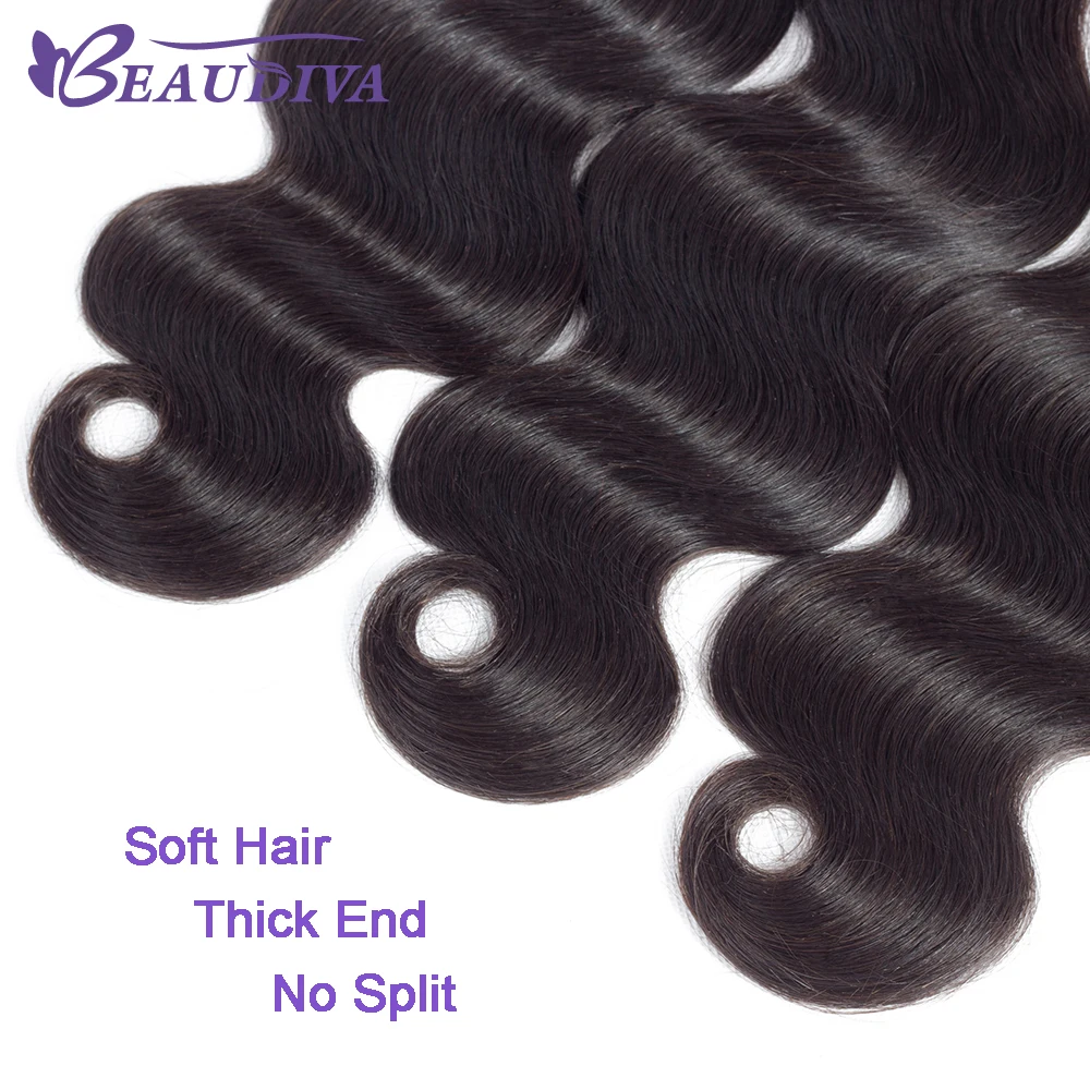 BEAUDIVA Brazilian Hair Bundles With Closure Body Wave Bundles With Closure Human Hair Extension 3 or4 Bundles With Lace Closure