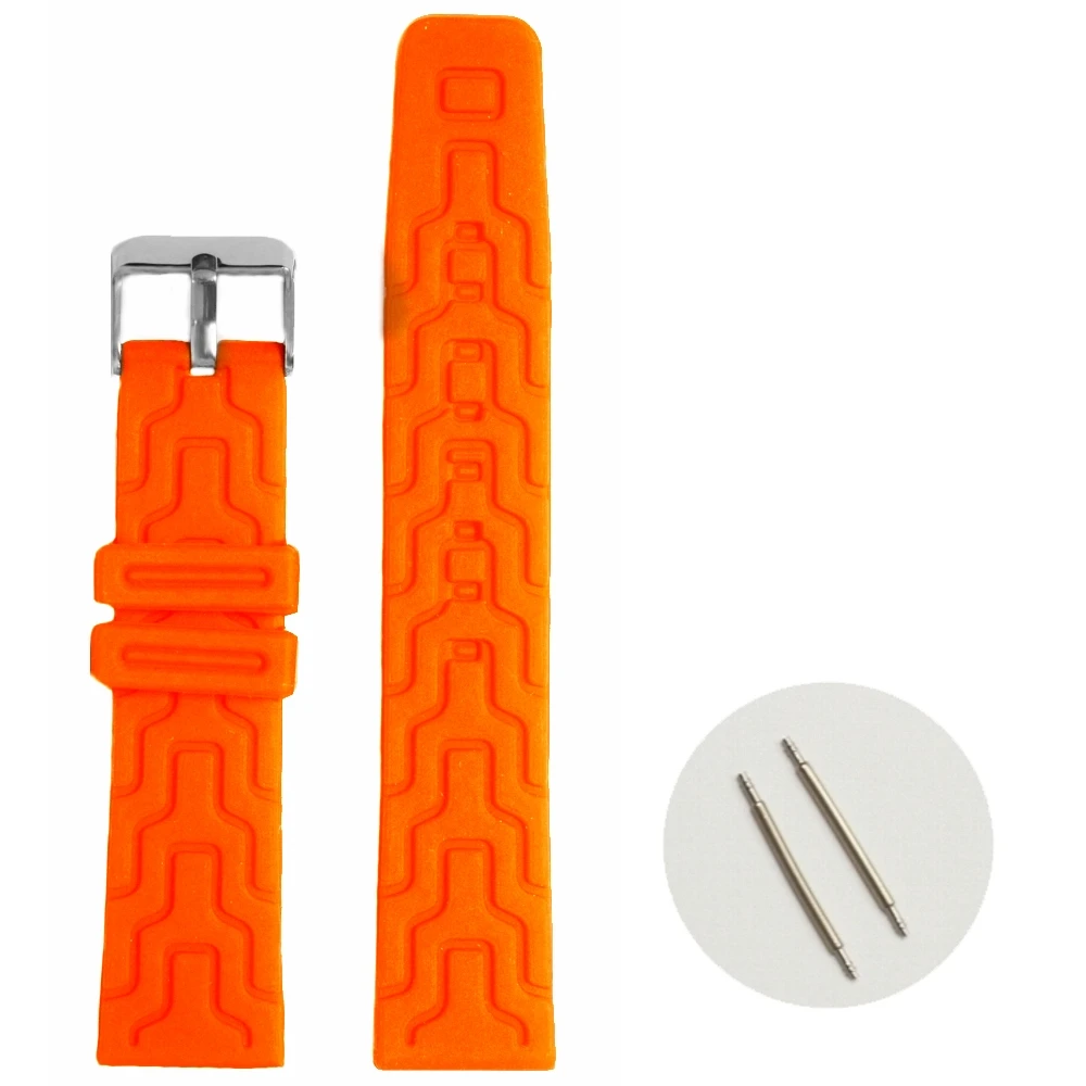 

20mm Halloween Orange Color Silicone Jelly Rubber Unisex Ladies Men Watch Band Straps WB1088L20JB