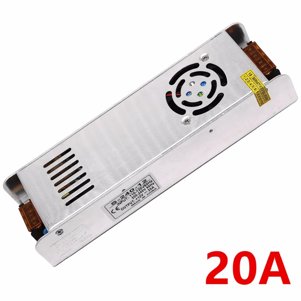 AC 110 V-220 V к DC 12V Трансформаторы освещения 1A 5A 10A 20A 30A Светодиодный драйвер для блок питания светодиодной ленты адаптер
