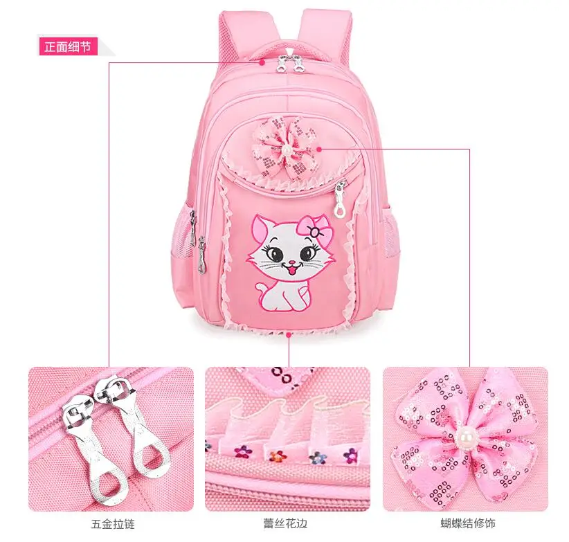 Модные школьные сумки для девочек с милым котом, Детский рюкзак с рисунком из мультфильма, детский школьный рюкзак, сумка-портфель для