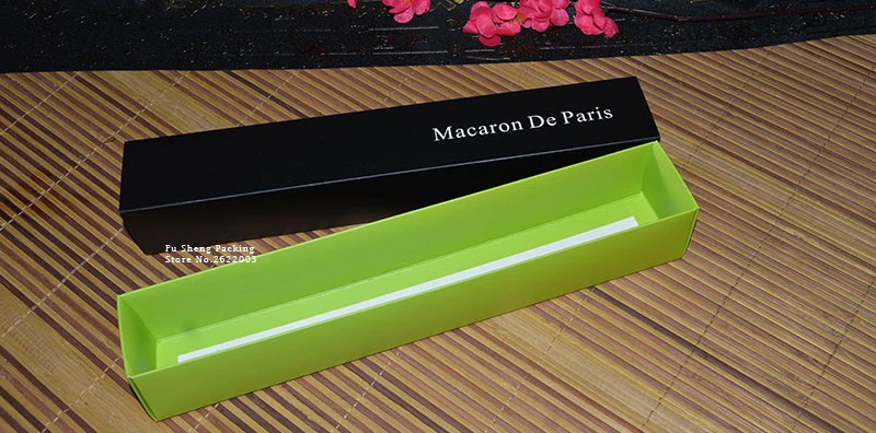 31*5.2*5 см черный и Gree Макарон окно пекарни поле для печенья cookie mooncake бисквит бумага упаковочная boxes100piece \ много