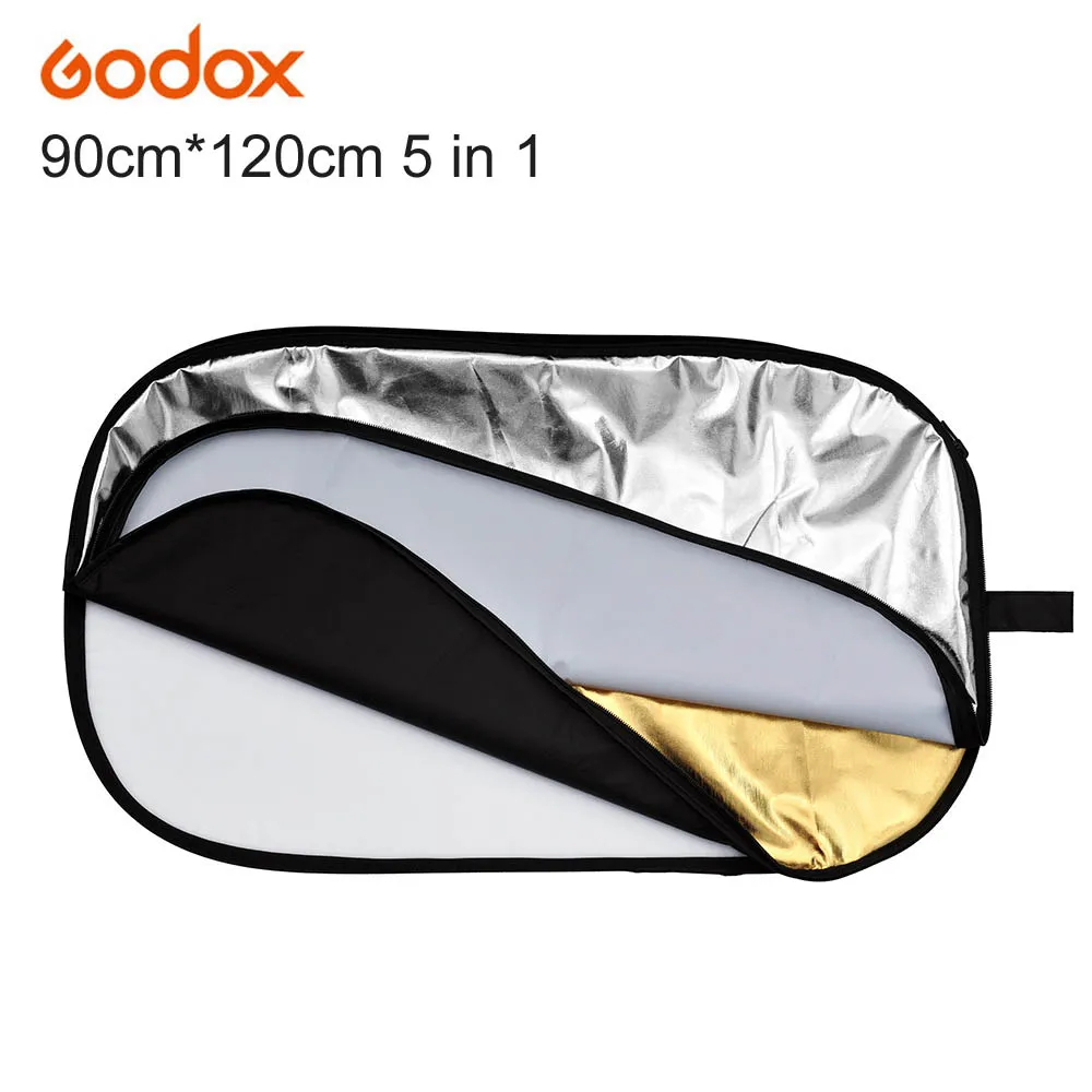 

Godox 35 x 47 inch 5 in 1 Portable Photography Studio Multi Photo Collapsible Light Reflector Oval 90 x 120cm for Flash Lighting