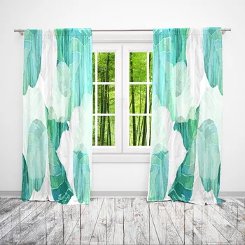 

Window Curtains Simple Green Leaves - YE02