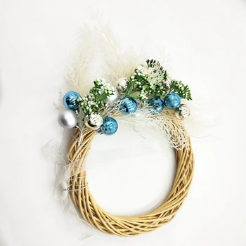 

LINMAN 1pc shiny Christmas art wreath rattan reed garland garland Christmas decoration jewelry party supplies home decoration