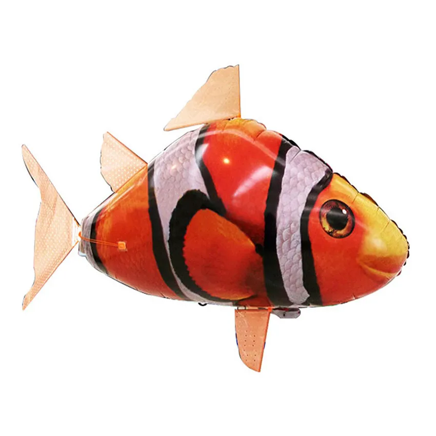 1PCS Remote Control Flying Air Shark Toy Clown Fish Balloons RC Helicopter Robot Gift For Kids Inflatable With Helium Fish plane