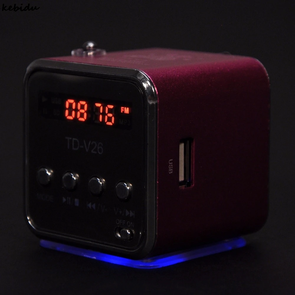 kebidu Mini Portable Music Speaker TD-V26 Micro SD TF MP3 Player Support FM Radio USB Stereo Speakers for MP4 Computer PC | Электроника