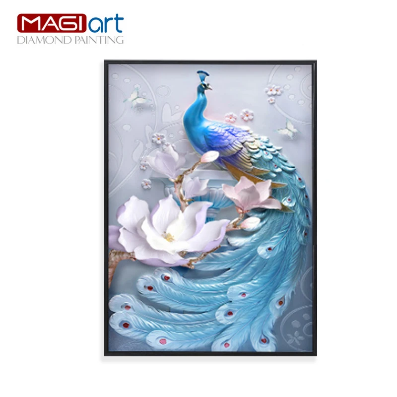 

Diamond painting accessories,Diamond embroidery,5D DIY mosaic Diamant, picture of rhinestones,full round daimond Peacock ZMA053