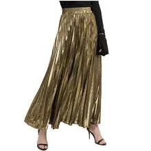 Брендовые женские плиссированные бархатные однотонные длинные юбки женские весна лето осень элегантные повседневные Стрейчевые юбки с высокой талией