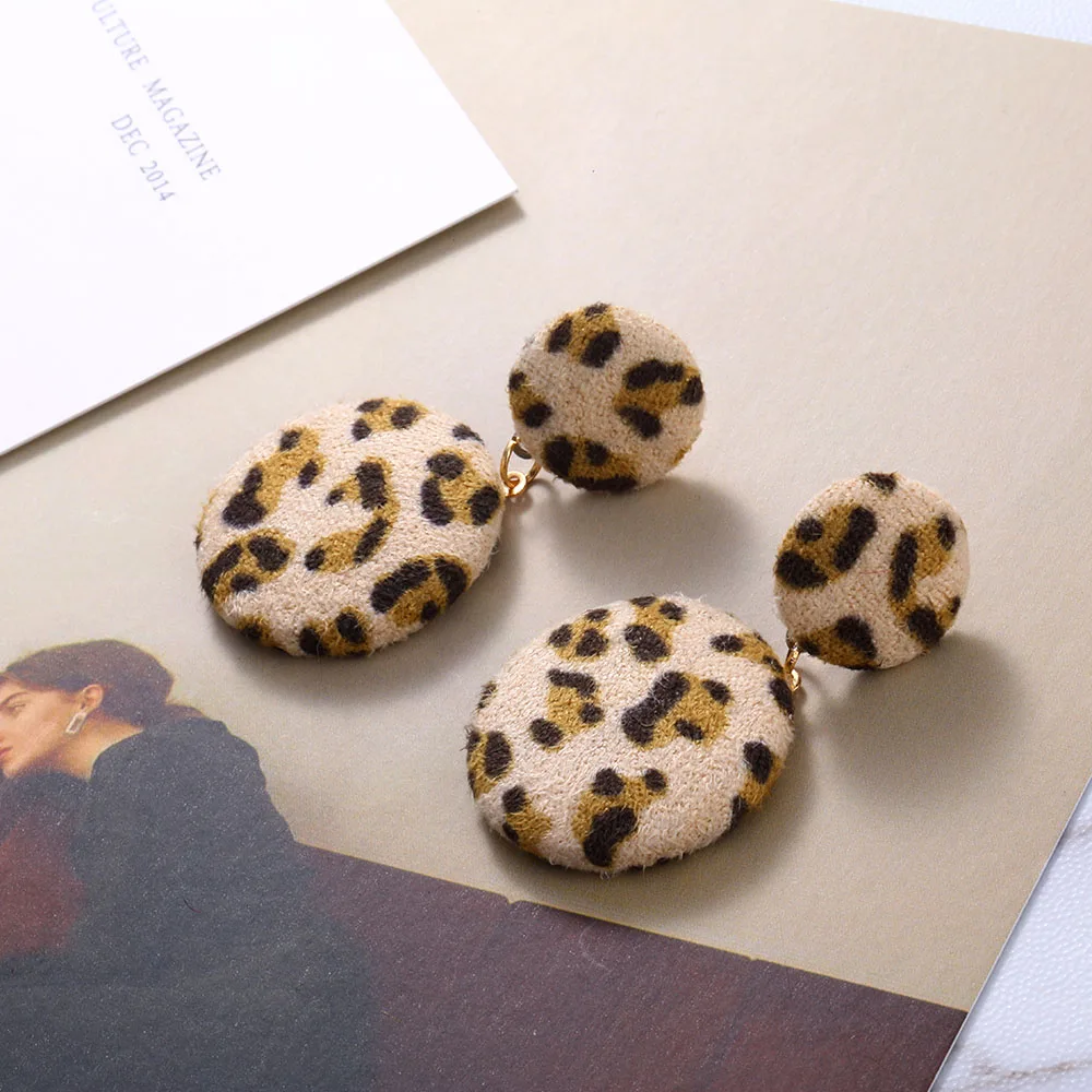 IPARAM богемные круглые квадратные бархатные леопардовые серьги для женщин винтажные геометрические ювелирные изделия серьги друзья праздничные подарки на день рождения