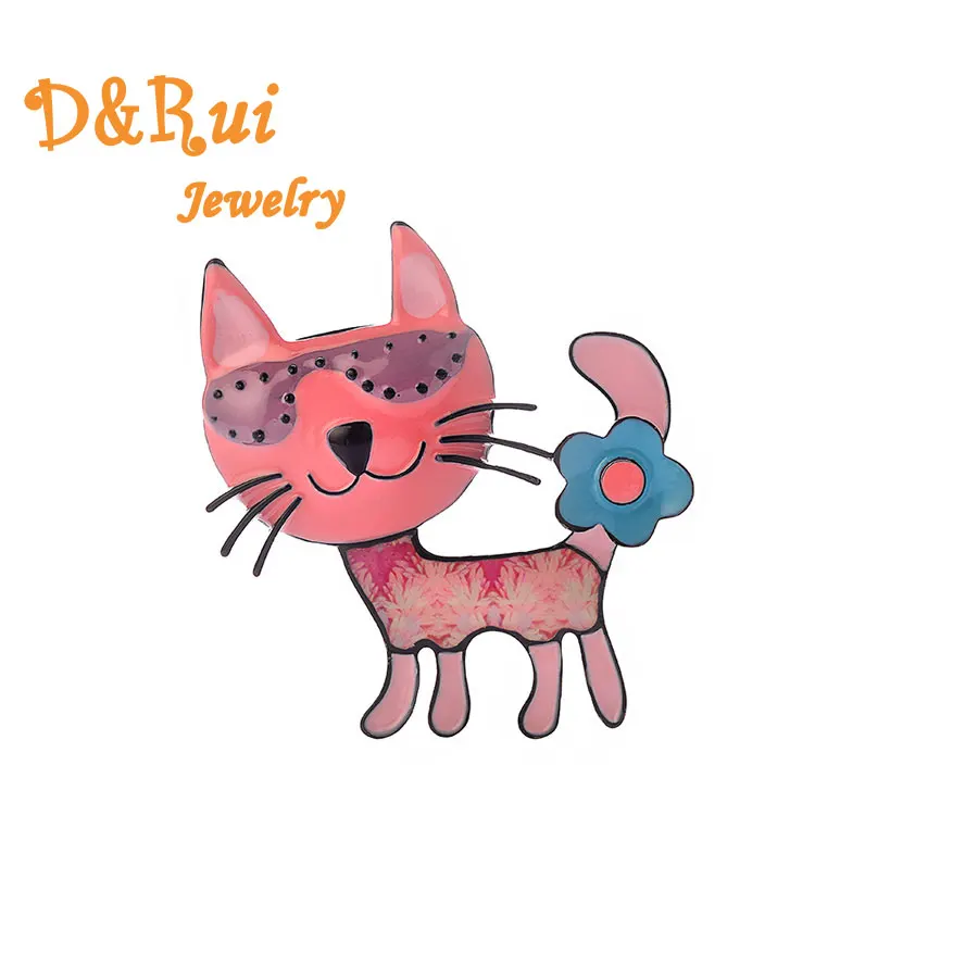 

Zinc Alloy Pink Cat Brooches Fashion Jewelry Cute New Enamel Brooch Pins Dress Accessories For Women Gifts Brand 2019 Hot Sale