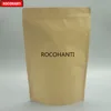 Bolsa de papel kraft con cierre de cremallera de papel de aluminio con logotipo personalizado, embalaje de alimentos, bolsas de regalo, con cremallera, 100 Uds. ► Foto 2/6