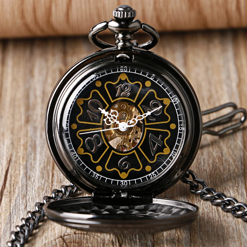 Винтажные сверхъестественные часы с пентаграммой и короной, Механические мужские и женские карманные часы с циферблатом в стиле стимпанк, с ручным заводом, с цепочкой, подарок, Relojes
