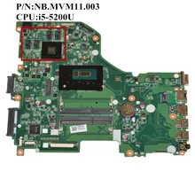 Материнская плата для ноутбука ACER E5-573G с процессором i5-5200U 2,2 ГГц NB. MVM11.003 рабочая