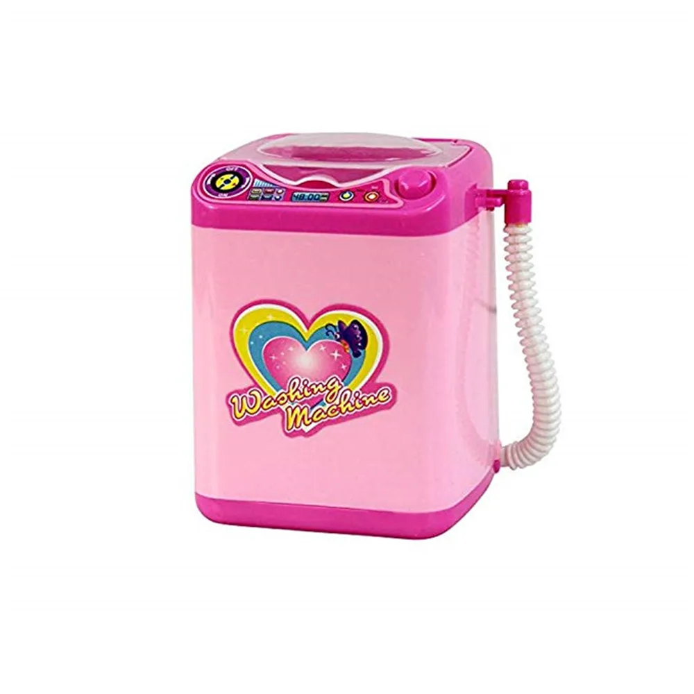 

Mini electric makeup brush cleaning pink washing machine toys pretend play kids toys children Furniture Toys Children's day gift