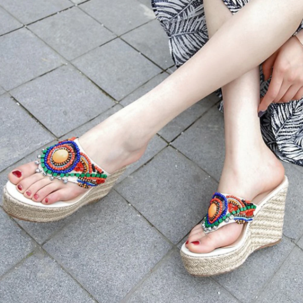 

LAPOLAKA Genuine Cow Leather Platform Wedge Heels Summer Shoes Woman Pumps Slip On Mules High Heels Lady Women Shoes