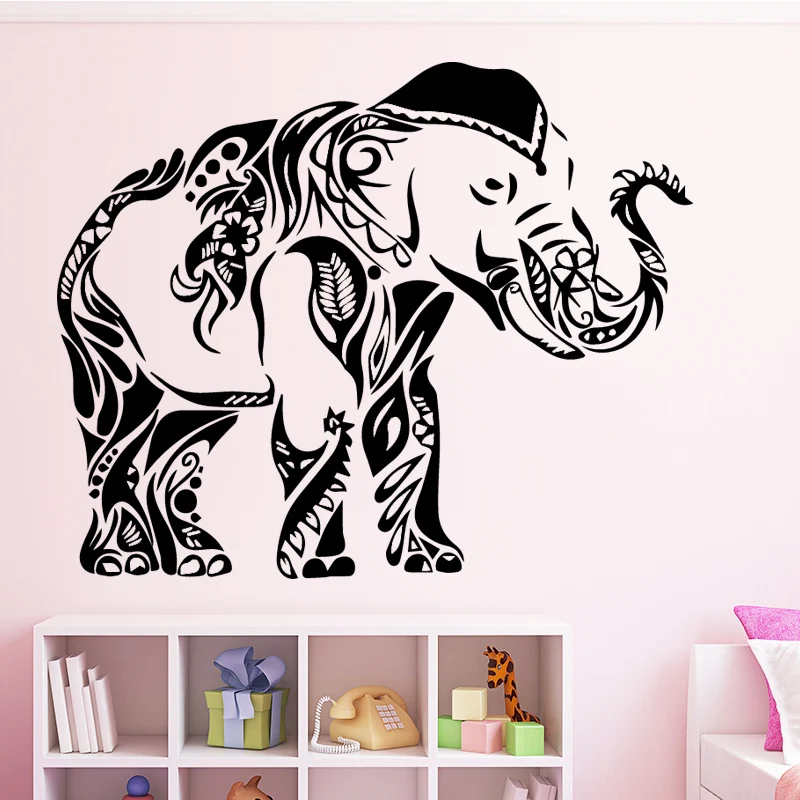 

Free Shipping Religion Elephant Wall Sticker Bedroom Decoration Removeable Vinyl Living Room Background Wall Art Decal