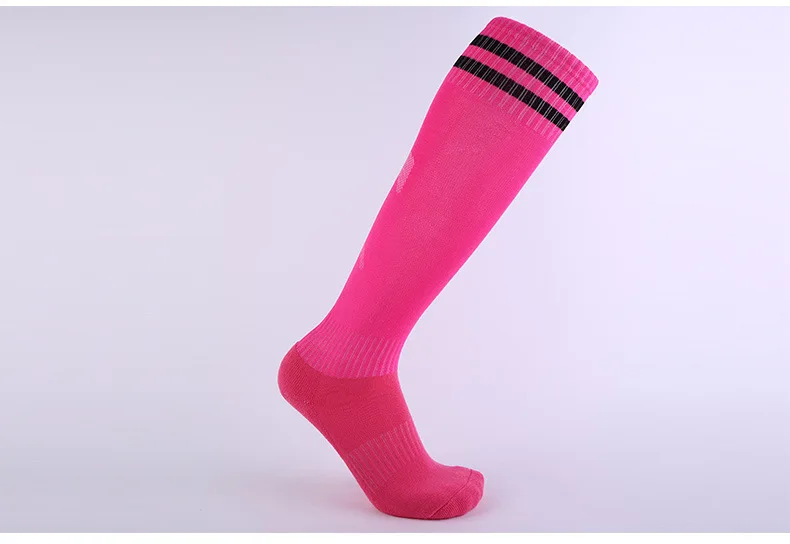 New Professional adult children Color Stripe Sports Soccer Socks Breathable Running Jogging kids High Knee Socks Long Stocking