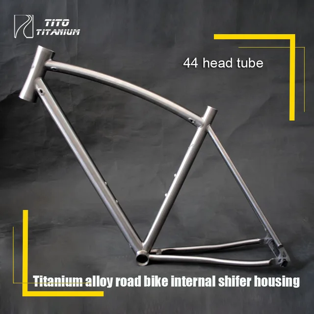 Cheap Free shipping !!! TiTo titanium new road bike frame 700C titanium road bicycle bent top tube internal shifter housing