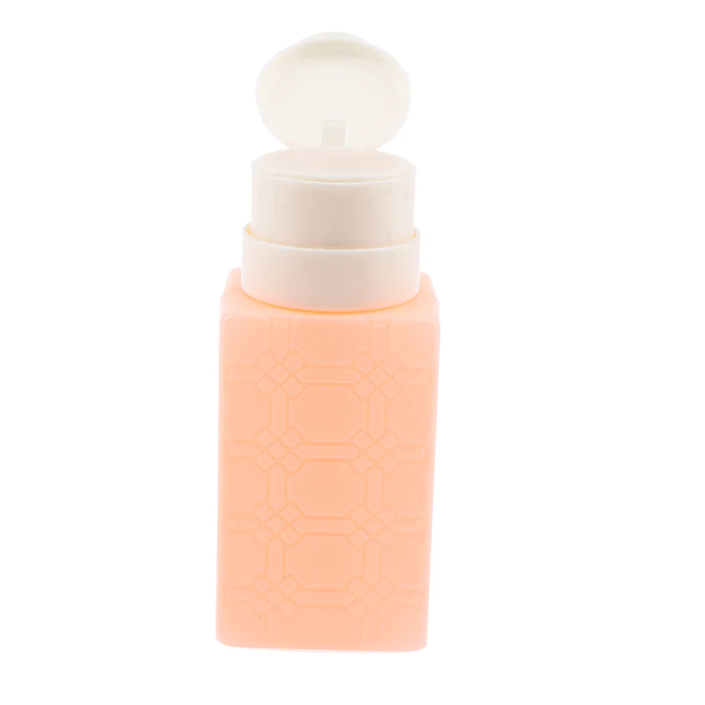 200ml Empty Pump Dispenser Nail Polish Liquid Alcohol Remover Cleaner Bottle,Portable & Convenient