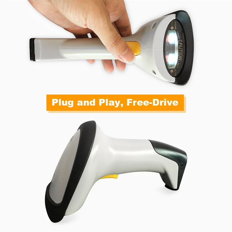 

Wireless Barcode Scanner 433Mhz Cordless Handheld 1D 2D QR Bar Code Reader USB Receiver scanners for Supermarket Library Express